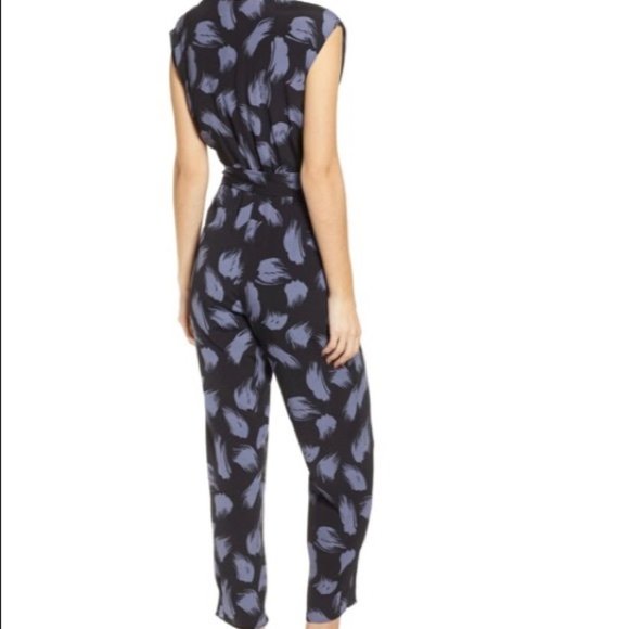 { Leith } Tie Waist Print Jumpsuit - Picture 2 of 10